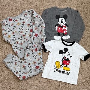 Disney Mickey Mouse Kids Pajama Set - Gray, Black, and Red